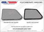 VOLKSWAGEN - Golf Mk1 - Lexan Polycarbonate left rear quarter windows
