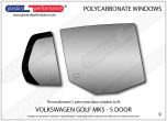VOLKSWAGEN - Golf Mk5 - 5 door - Lexan Polycarbonate right rear door window