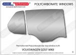 VOLKSWAGEN Golf MK8 - Lexan Polycarbonate right rear door window