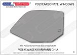 VOLKSWAGEN - Karmann Ghia Coupe - Lexan Polycarbonate left front door window