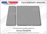 VOLVO - 740 Sedan - Lexan Polycarbonate right rear door window