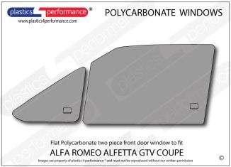 ALFA ROMEO - Alfetta GTV Coupe - Lexan Polycarbonate two piece left hand front door window