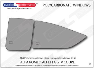 ALFA ROMEO - Alfetta GTV Coupe - Lexan Polycarbonate two piece left hand rear quarter window