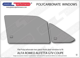 ALFA ROMEO - Alfetta GTV Coupe - Lexan Polycarbonate two piece right hand front door window