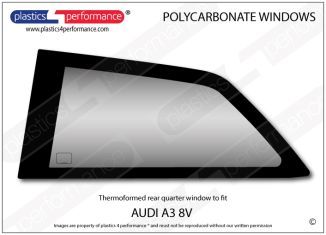 AUDI - A3 / S3 / RS3 8V 3dr - Lexan Polycarbonate left rear quarter window