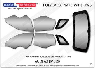 AUDI A3 / S3 / RS3 8V 5dr - Lexan Polycarbonate window kit