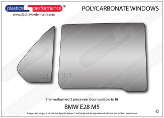 BMW - E28 Sedan - Lexan Polycarbonate right rear door window