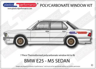 BMW E28 M5 Sedan Lexan - Makrolon polycarbonate window kit