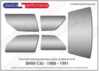 BMW - E30 Coupe - Lexan Polycarbonate window kit