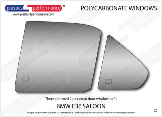 BMW - E36 Sedan - Lexan polycarbonate left rear door window