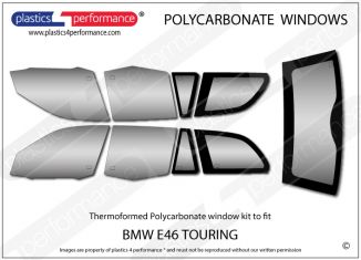 BMW E46 Touring - Lexan Polycarbonate window kit