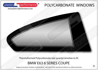 BMW E63 6 Series Coupe - Lexan Polycarbonate right rear quarter window