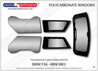 BMW MINI - MK3 F56 - Lexan / Makrolon Polycarbonate window kit