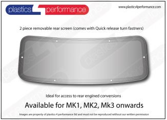 Classic mini 2 piece rear screen  - removable 