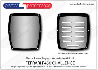 FERRARI F430 Challenge - Lexan Polycarbonate rear screen