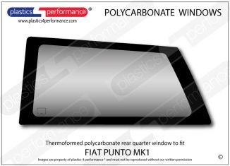 FIAT - Punto MK1 1993 - 1999 - Lexan Polycarbonate left hand rear quarter window