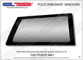 FIAT - Punto MK1 1993 - 1999 - Lexan Polycarbonate right hand rear quarter window
