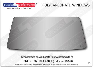 FORD - Cortina MK2 - Lexan Polycarbonate front windscreen - Early models (1966 - 1968)