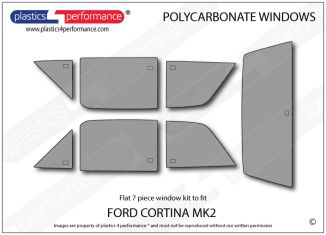 FORD - Cortina MK2 - Lexan Polycarbonate window kit