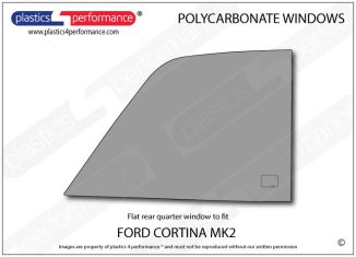 FORD - Cortina MK2 - Lexan Polycarbonate right rear quarter window