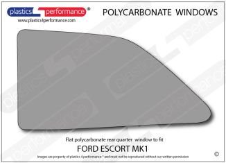 FORD - Escort Mk1 - Lexan Polycarbonate left rear quarter window
