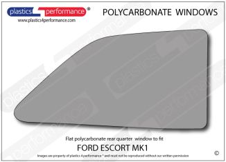FORD - Escort Mk1 - Lexan polycarbonate right rear quarter window