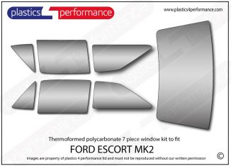 FORD - Escort MK2 - 7 piece Polycarbonate window kit - Fully Thermoformed