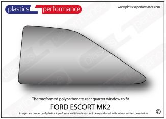FORD - Escort MK2 - Lexan Polycarbonate left hand rear quarter window