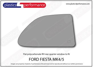 FORD - Fiesta Mk4/5 - Lexan polycarbonate right hand rear quarter window