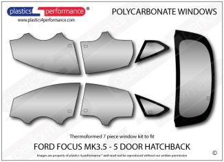 FORD - Focus MK3.5 - 5dr hatchback - Lexan Polycarbonate window kit
