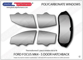  FORD - Focus MK4 - 5dr Hatch - Lexan Polycarbonate window kit