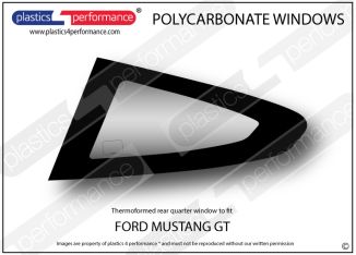 FORD - Mustang GT - Gen6 - Lexan Polycarbonate LH rear quarter window