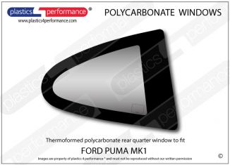 FORD - Puma - Lexan Polycarbonate right rear quarter window