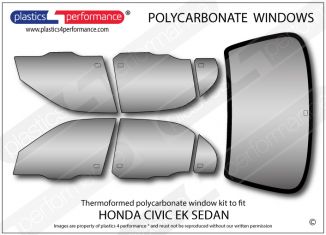 HONDA - Civic EK – 4dr Sedan - Lexan Polycarbonate window kit