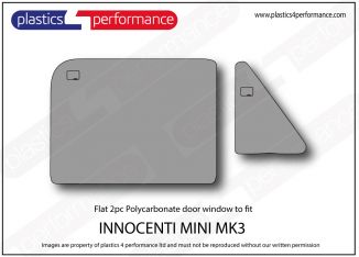 INNOCENTI MINI MK3 Polycarbonate RH front door window