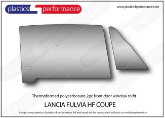 LANCIA - Fulvia HF - Lexan / Makrolon Polycarbonate right front door window