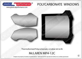 McLAREN MP4-12C - Lexan Polycarbonate window kit