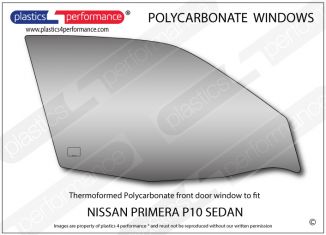 NISSAN - Primera P10 Sedan - Lexan Polycarbonate right front door window