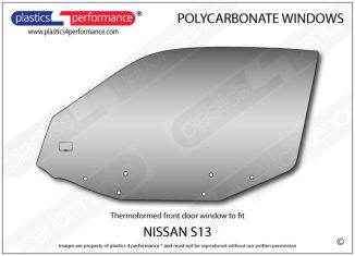 NISSAN - S13 - Lexan Polycarbonate left front door window