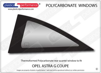 OPEL - Astra G Coupe - Lexan Polycarbonate left rear quarter window