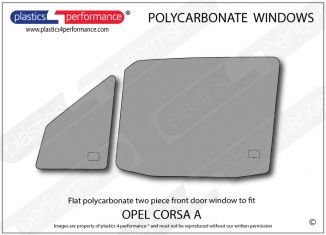 OPEL - Corsa A - Lexan Polycarbonate left front door window