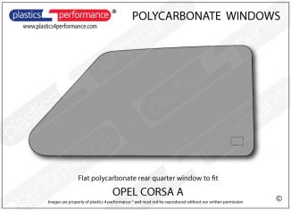 OPEL - Corsa A - Lexan Polycarbonate right rear quarter window
