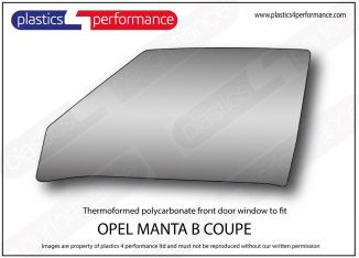 OPEL Manta B Coupe - Lightweight Thermoformed Polycarbonate left hand front door window