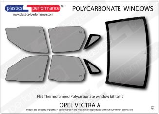 OPEL - Vectra A Sedan - Lexan Polycarbonate window kit