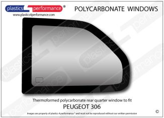 PEUGEOT - 306 - Lexan Polycarbonate left hand rear quarter window
