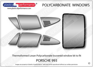PORSCHE - 993 - Lexan Polycarbonate 7 piece louvered window kit