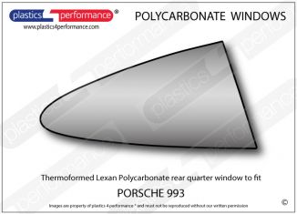 PORSCHE - 993 - Lexan Polycarbonate right rear quarter window