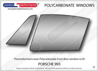 PORSCHE - 993 - Lexan Polycarbonate two piece left front door window