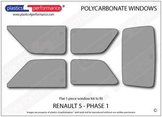 RENAULT - 5 1st Generation - Lexan Polycarbonate window kit