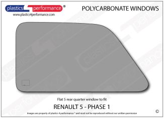 RENAULT - 5 1st Generation - Lexan Polycarbonate left rear quarter window